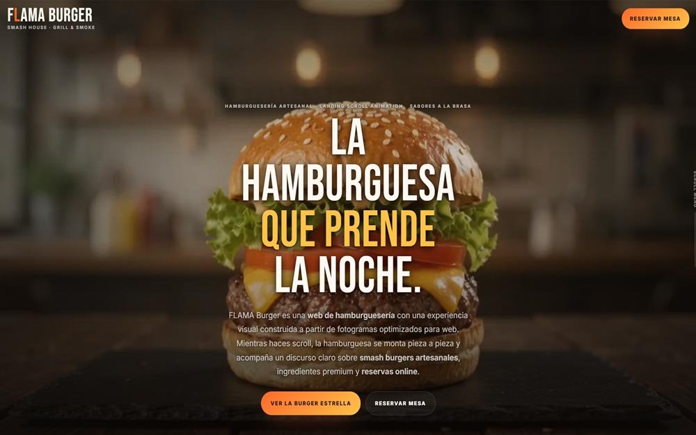 FLAMA Burger Scroll Landing